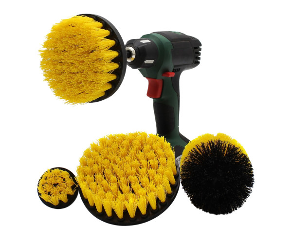 Set of 4 brushes (yellow hard fibers) for drill DeWitte