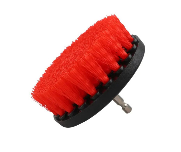 Жесткая щетка-насадка на дрель Nylon Power Brush Tile Drill Red Stiff